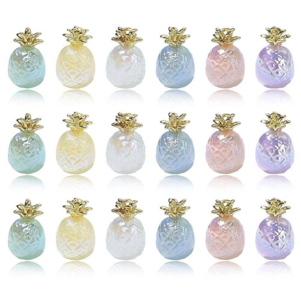 2279 15 Pcs Random Color Pineapple Acrylic Cute Food Charms for Jewelry